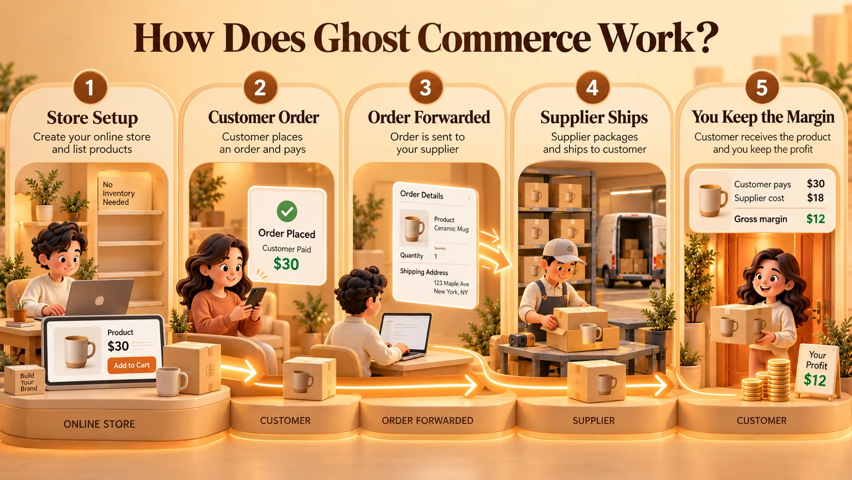 How does Ghost commerce work