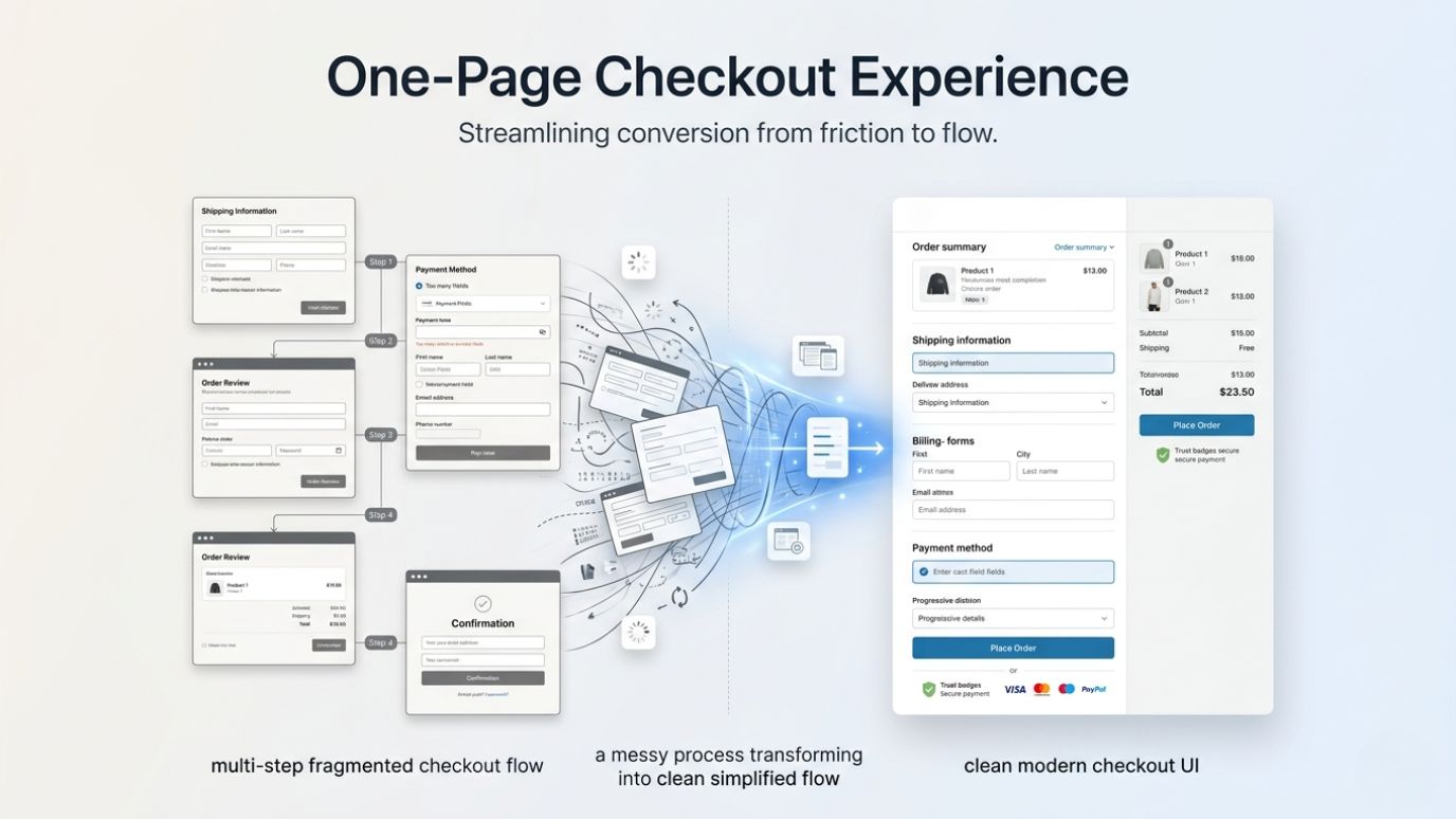 One-Page Checkout to Minimize Drop-Off