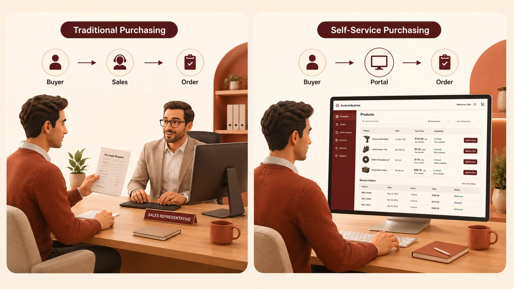 Traditional Vs B2B Self-Service Portal Purchasing